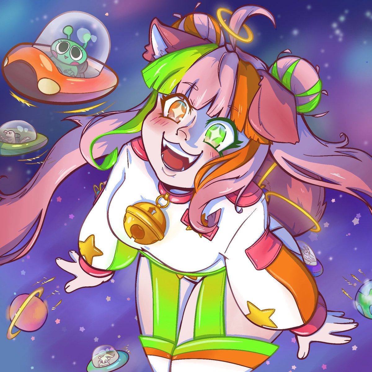 CinnaNova_VT's tweet image. Some recent art I’ve gotten on Artfight!

Left: @JuwuVT 
Right: @Berry_Regalia