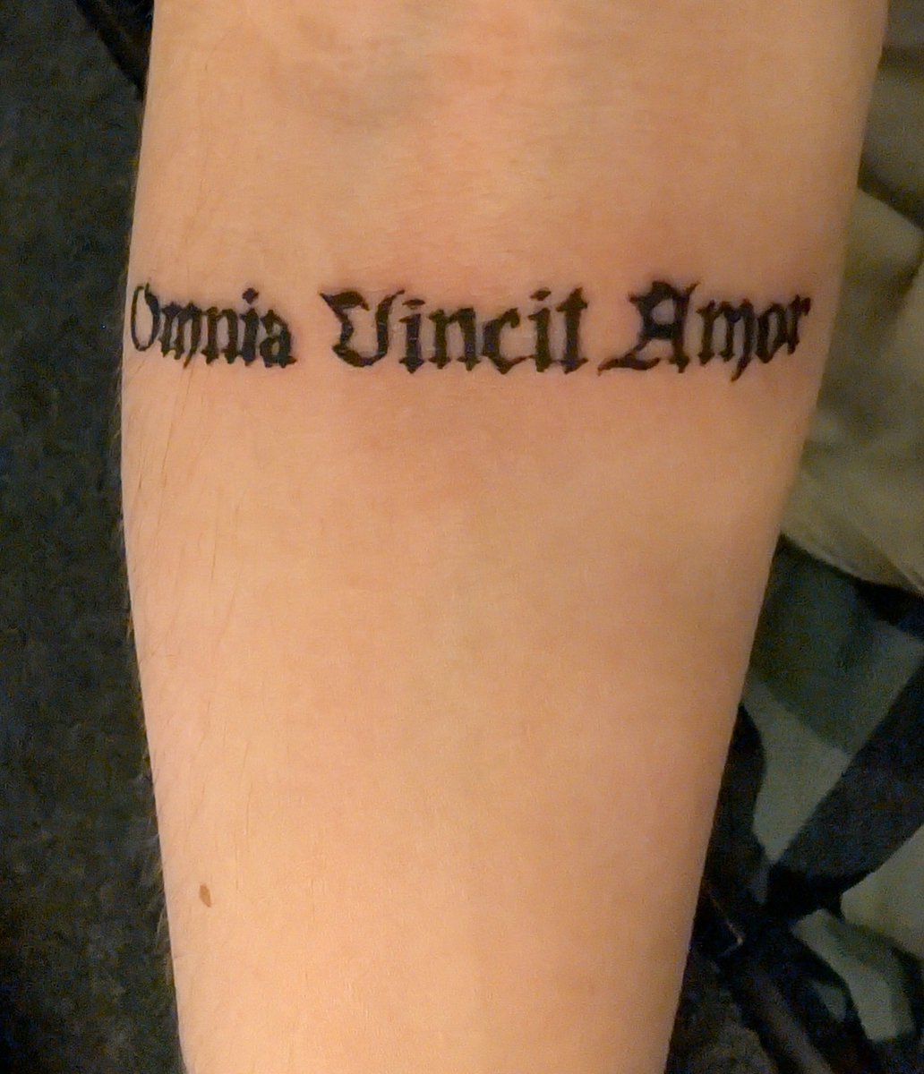 New tattoo!!! It means “Love Conquers All” in latin :)