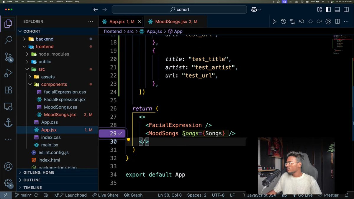 Lakshay2709's tweet image. Day 131 – Moody Player 🎵
🎯 Fetched songs based on user mood detection
🌐 Implemented CORS in backend
The mood-based recommendation logic is LIVE!
#MoodyPlayer #FaceAPI #MERN #CORS #ReactJS #100DaysOfCode #Sheryians