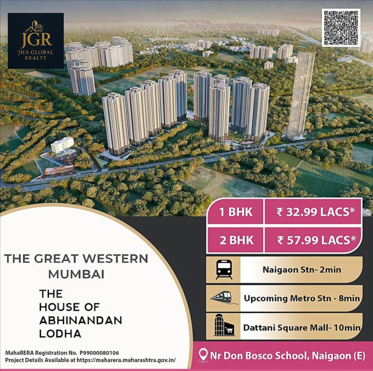 jhaglobalrealty's tweet image. HoABL &amp;amp; Mittal launch “The Great Western Mumbai” in Naigaon East: 1/2 BHK from ₹32.99 L, 50+ amenities, 2 min from station. Metro soon!
📞 +91 88988 72010 | #JhaGlobalRealty #JGR #NaigaonEast #MMRRealEstate