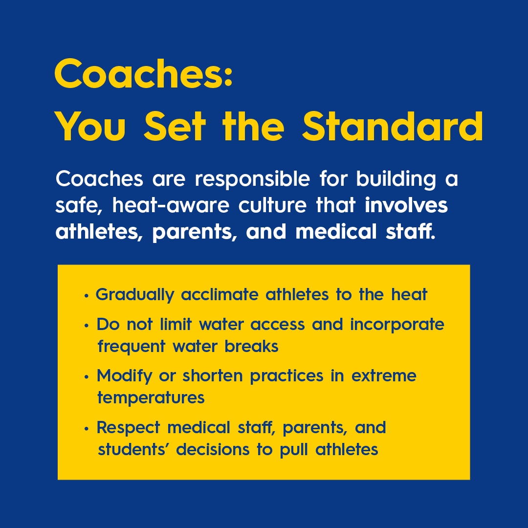 The_LARC's tweet photo. Coaches and parents: your choices matter. On hot days, shifting practice times, encouraging water breaks, and watching for signs of overheating can keep teens safe. Learn more at https://t.co/7AdMFktPLx #HeatSafeLA https://t.co/H4wzJwVn8k