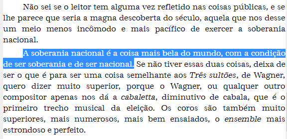 mdassisonline's tweet photo. Ao impor uso de tornozeleira a Bolsonaro, Moraes citou crônica de Machado de Assis publicada em 1º de outubro de 1876, na Revista Ilustração Brasileira, reafirmando que “a soberania nacional é a coisa mais bela do mundo, com a condição de ser soberania e de ser nacional.” https://t.co/ZzovD1iC6e