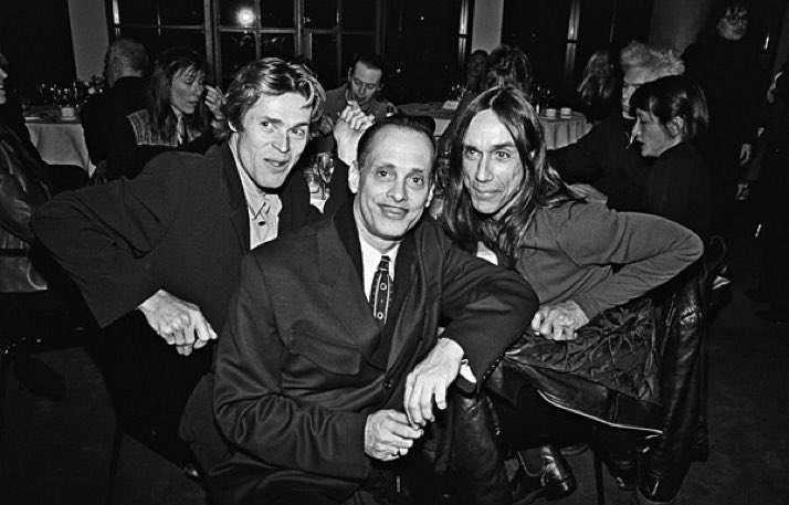 BillPourquoimec's tweet photo. Willem Dafoe, Iggy Pop, Steve Buscemi, and Jim Jarmusch attend a party for the release of John Water’s Serial Mom. 1994. https://t.co/oBlf8bNLf2