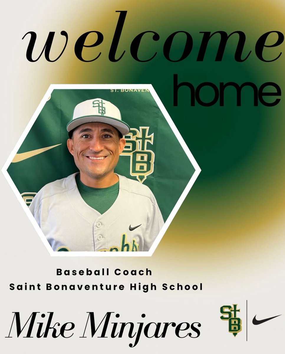 StBonaventureA1's tweet image. Let’s welcome home Coach Mike Minjares as our new baseball coach!👼🏻
Minjares returns to St. Bonaventure as a graduate in 2003. He also guided the Seraphs to 4 straight league championships and a 77-33 record his first stint as head coach here at St. Bonaventure!👼🏻