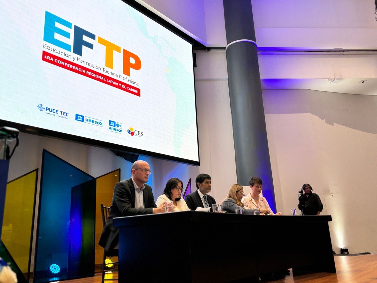UNESCO en Ecuador #educación #cultura #ciencia #CI (@unescoquito) on Twitter photo 🔚 Concluyó la Primera Conferencia Regional de EFTP con un llamado urgente a transformar la educación técnica en ALC.
🗣️ “Necesitamos responder a un mercado laboral en constante evolución” —Tatiana Villegas, <a href="/UNESCOQuito/">UNESCO en Ecuador #educación #cultura #ciencia #CI</a>
#EFTP #DeclaraciónDeQuito #UNESCO #EducaciónTransformadora 🔚 Concluyó la Primera Conferencia Regional de EFTP con un llamado urgente a transformar la educación técnica en ALC.
🗣️ “Necesitamos responder a un mercado laboral en constante evolución” —Tatiana Villegas, <a href="/UNESCOQuito/">UNESCO en Ecuador #educación #cultura #ciencia #CI</a>
#EFTP #DeclaraciónDeQuito #UNESCO #EducaciónTransformadora