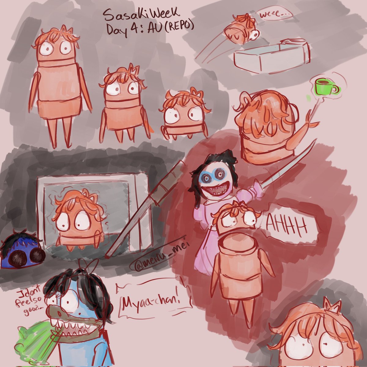 meiru_mei's tweet photo. Day Four: AU 
REPO gameplayers! 
#SasakiWeek2025 #ssmy_FA https://t.co/JDGsQqZuLy