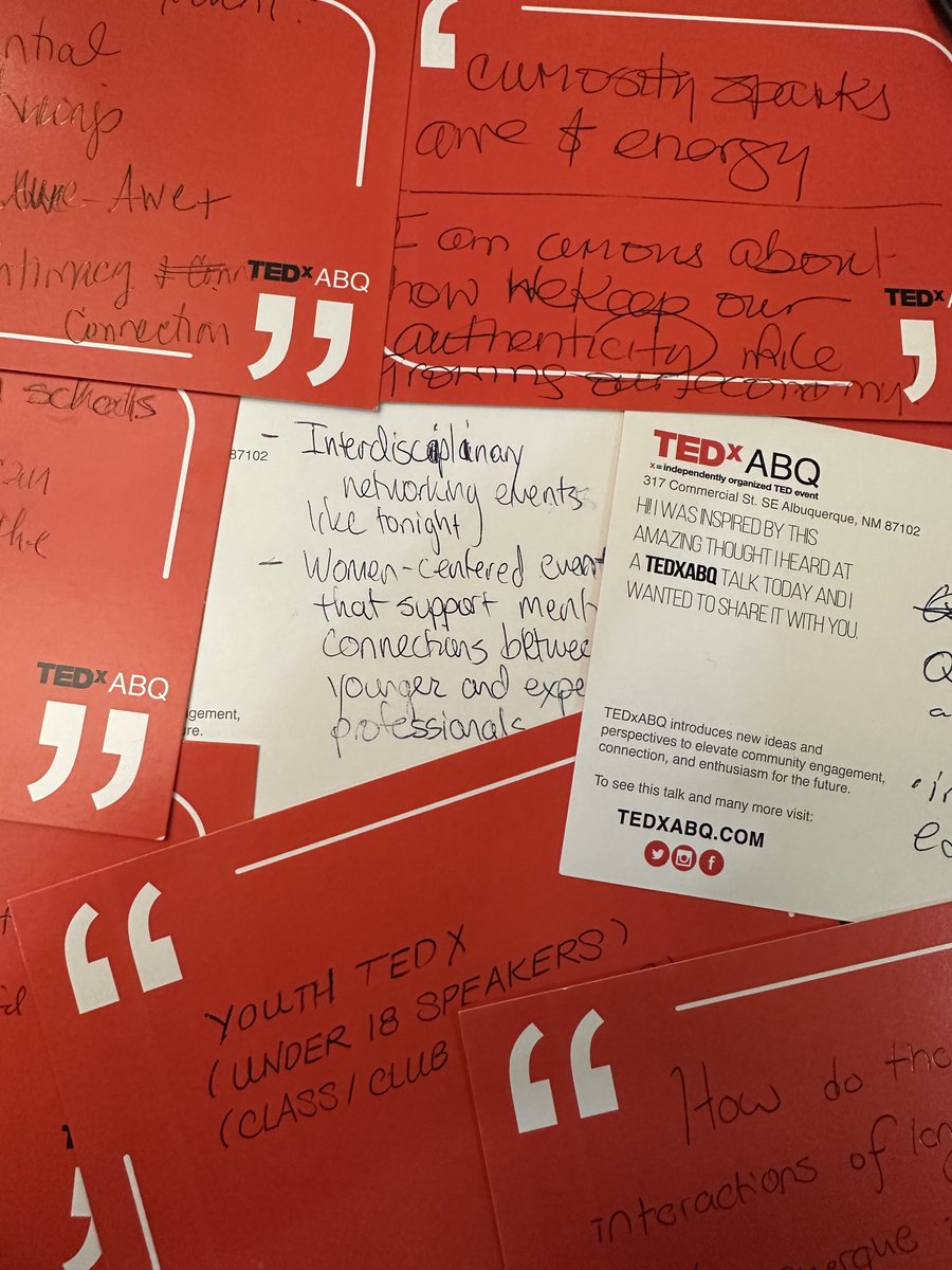 TEDxABQ's tweet image. Since 2009, we’ve helped 400+ New Mexicans turn questions into ideas worth spreading. Now we know: Ideas Change Everything.

tedxabq.com

#BeCurious #TEDxABQ #TEDtalks #ABQtrue #ideas #ideaschangeeverything