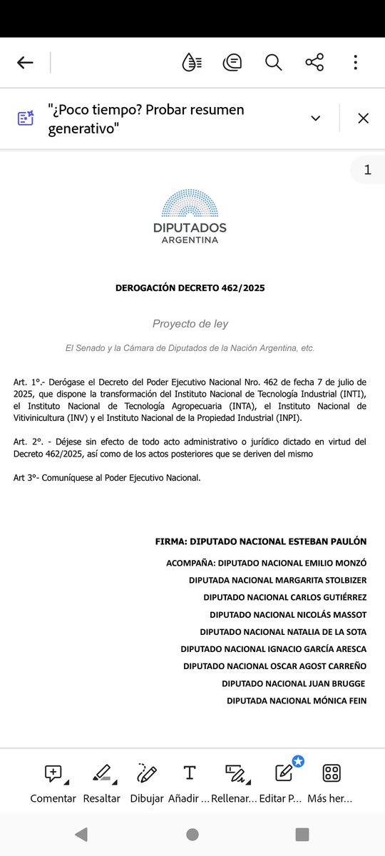 Periferia (@periferiacts) on Twitter photo Un nuevo proyecto de #Diputados va por la nulidad del #decreto 462/2025 de <a href="/JMilei/">Javier Milei</a> y <a href="/fedesturze/">Fede Sturzenegger</a> que desmantela el #INTI y el #INTA .
ACOMPAÑAN la iniciativa de <a href="/EstebanPaulon/">Esteban Paulón</a> legisladores del socialismo, el PRO y la UCR.
Son 3 ya los proyectos del #Congreso Un nuevo proyecto de #Diputados va por la nulidad del #decreto 462/2025 de <a href="/JMilei/">Javier Milei</a> y <a href="/fedesturze/">Fede Sturzenegger</a> que desmantela el #INTI y el #INTA .
ACOMPAÑAN la iniciativa de <a href="/EstebanPaulon/">Esteban Paulón</a> legisladores del socialismo, el PRO y la UCR.
Son 3 ya los proyectos del #Congreso