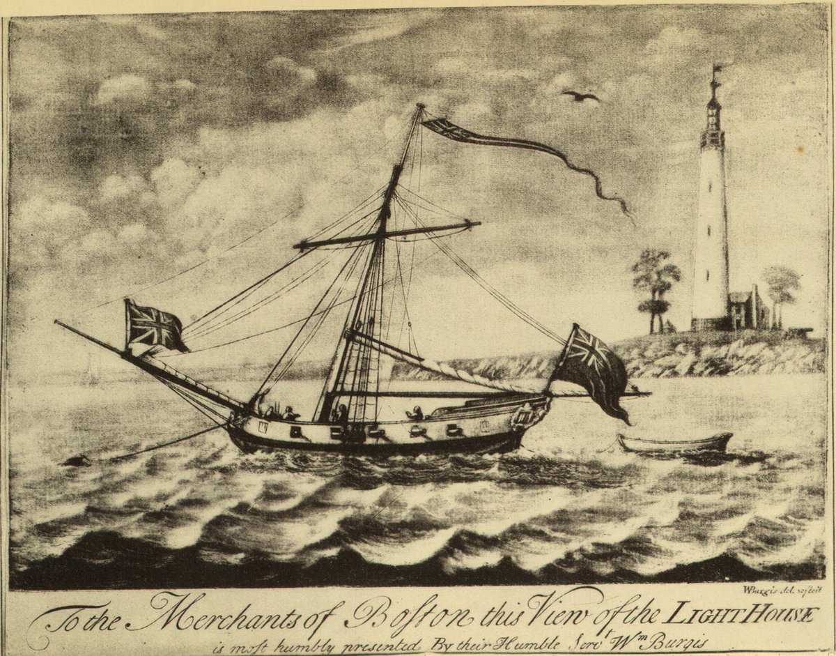 DanDonatoV's tweet image. Boston Light, the first lighthouse in the American Colonies, built in 1716.
Pic below is from 1729: