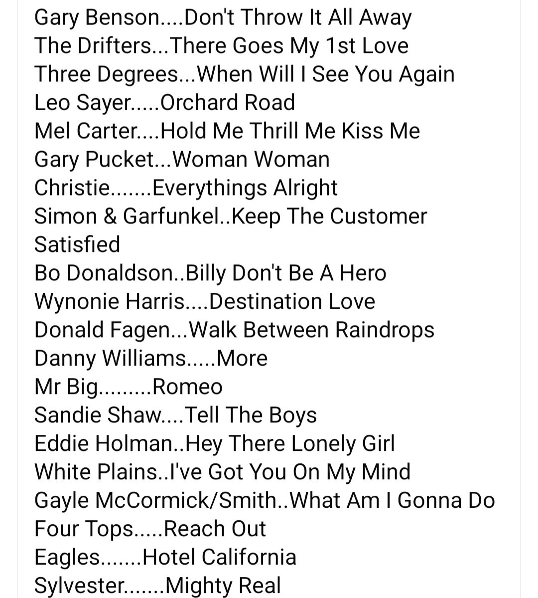 Years98fm's tweet image. Join us tonight 10pm UK time on @phoenixfm 98fm DAB (Southend to Billericay)or worldwide online/smartspeaker 'Play Phoenix 98fm '
for 2 hours of tracks from 55-89.
Click the link to listen live online
phoenixfm.com/listen-live/
Here's the playlist (click photo for full list)
