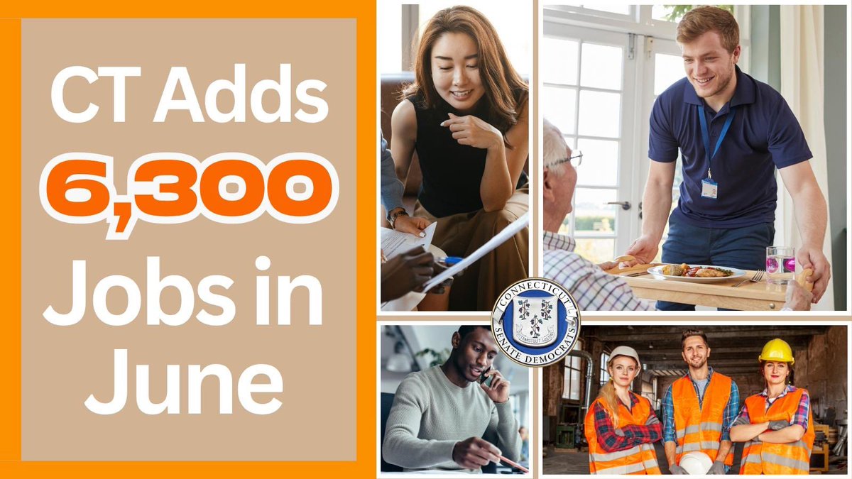 CTSenateDems's tweet image. 📈 Connecticut added 6,300 jobs in June, pushing employment to its highest level in 16 years.
✅ Unemployment rate: 3.8% (below the national 4.1%)
