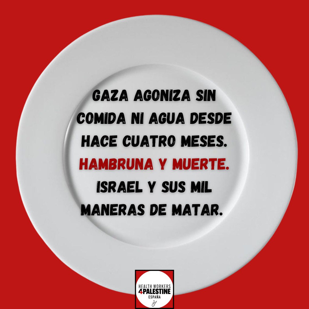 Gaza se muere literalmente de hambre por el bloqueo israelí. Niños gritando por el hambre. Otros ya no pueden ni hablar. Por favor, ni un pronunciamiento?Ni un intento de presión? <a href="/Monica_Garcia_G/">Mónica García</a> Vuelvo a decir:no lo hago por fastidiar, es desesperación e impotencia.