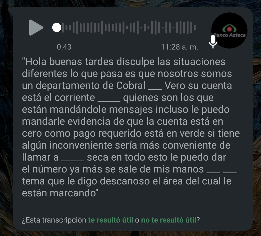 jcharly80's tweet photo. @BAztecaAyuda @BancoAzteca @RicardoBSalinas @CondusefMX @FiscaliaCDMX Por favor porque incluso su área de cobranza manda esto, pero las llamadas, amenazas y acoso por parte de Alfa Patrimonial continúan en nombre de Banco Azteca. https://t.co/8zM3tvdBVI