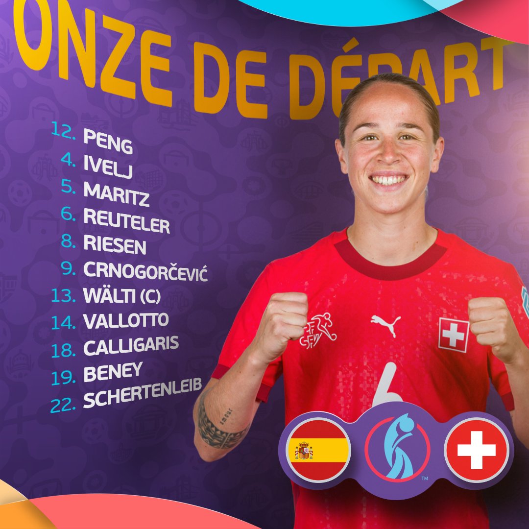 UEFAcom_fr's tweet image. 🇪🇸 🇨🇭 Compos officielles 👀
#WEURO2025 | #ESPSUI | @nati_sfv_asf