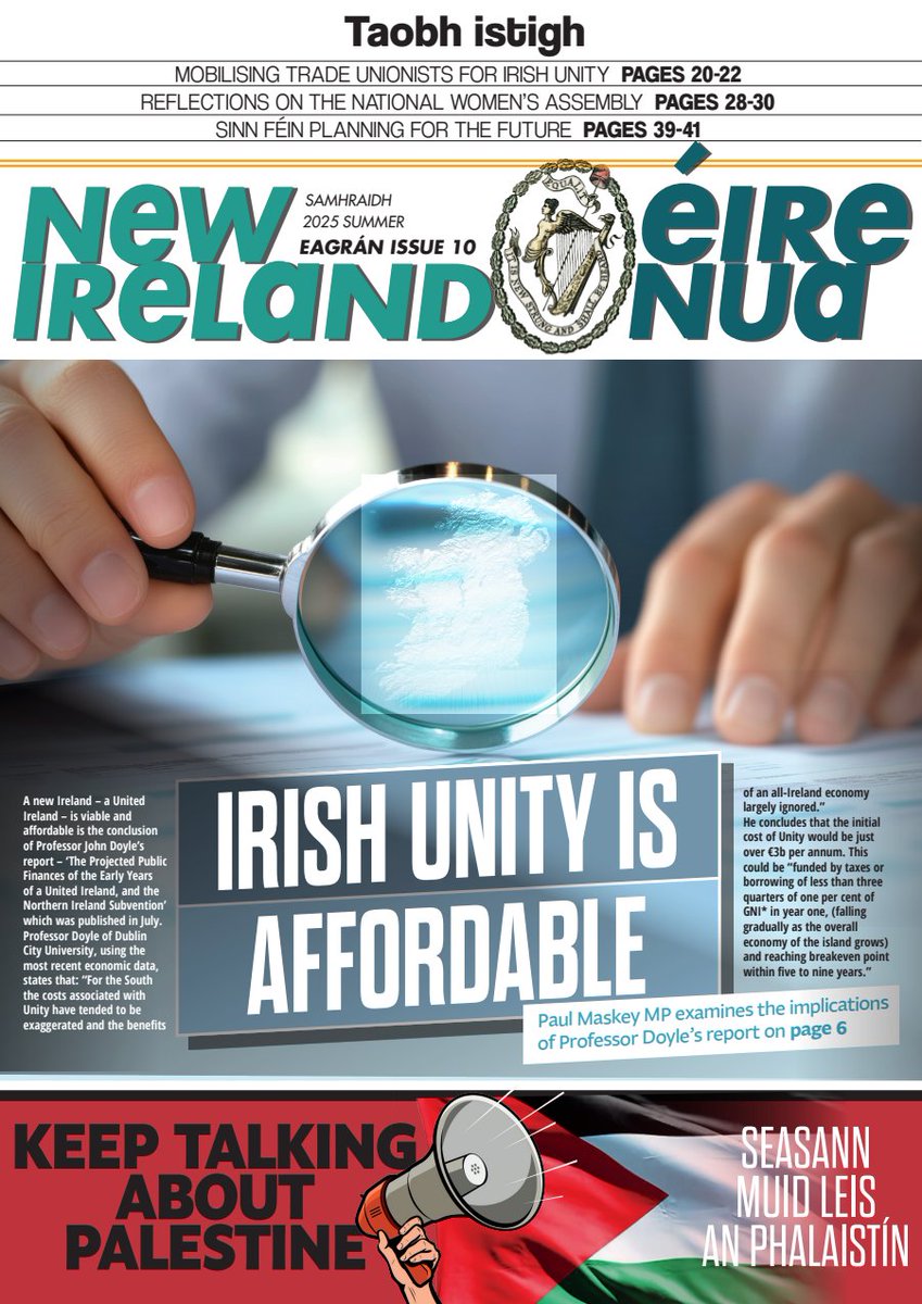 FOSFUSA's tweet image. The latest issue of Éire Nua is out now! Download your free copy now and catch up on all the latest news and information about the work being done to prepare for a new and united Ireland!

sinnfein.ie/eire-nua/
