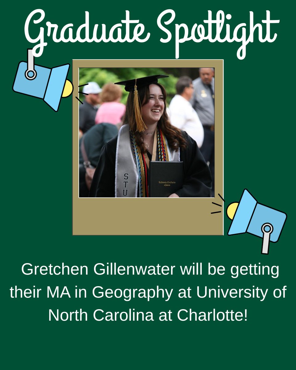 AMSBoSA's tweet image. Our next graduate spotlight celebrates the amazing Gretchen! Gretchen graduated from the University of North Carolina at Pembroke and will be attending grad school at the University of North Carolina at Charlotte. Congrats Gretchen, you are amazing!