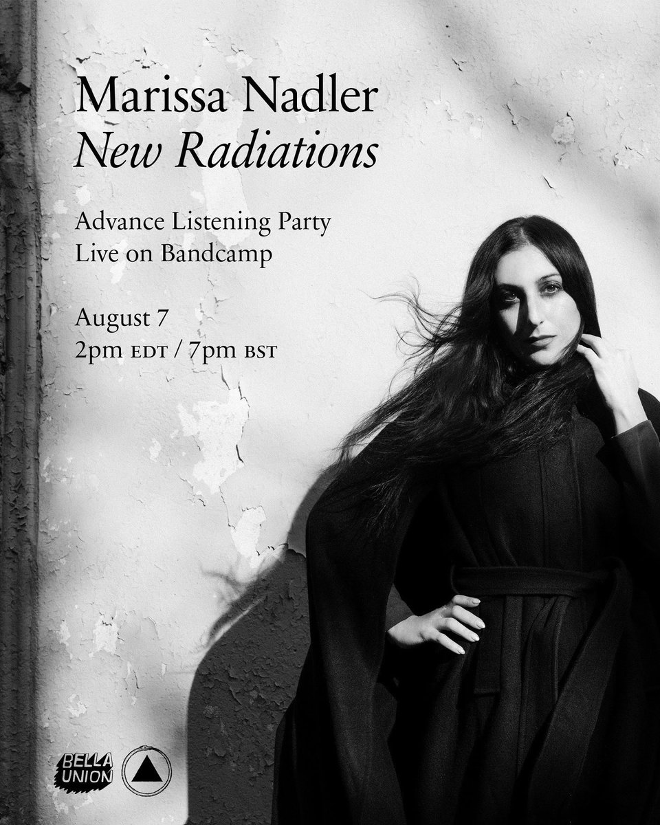 Announcing <a href="/marissanadler/">Marissa Nadler</a> ’s advance listening party for her new album “New Radiations”! Get a sneak peek of the new album in its entirety, a week early via <a href="/Bandcamp/">bandcamp</a> on August 7th at 2pm EDT/ 7pm BST! Marissa will be in the chat so don't miss out! RSVP at the link in bio
