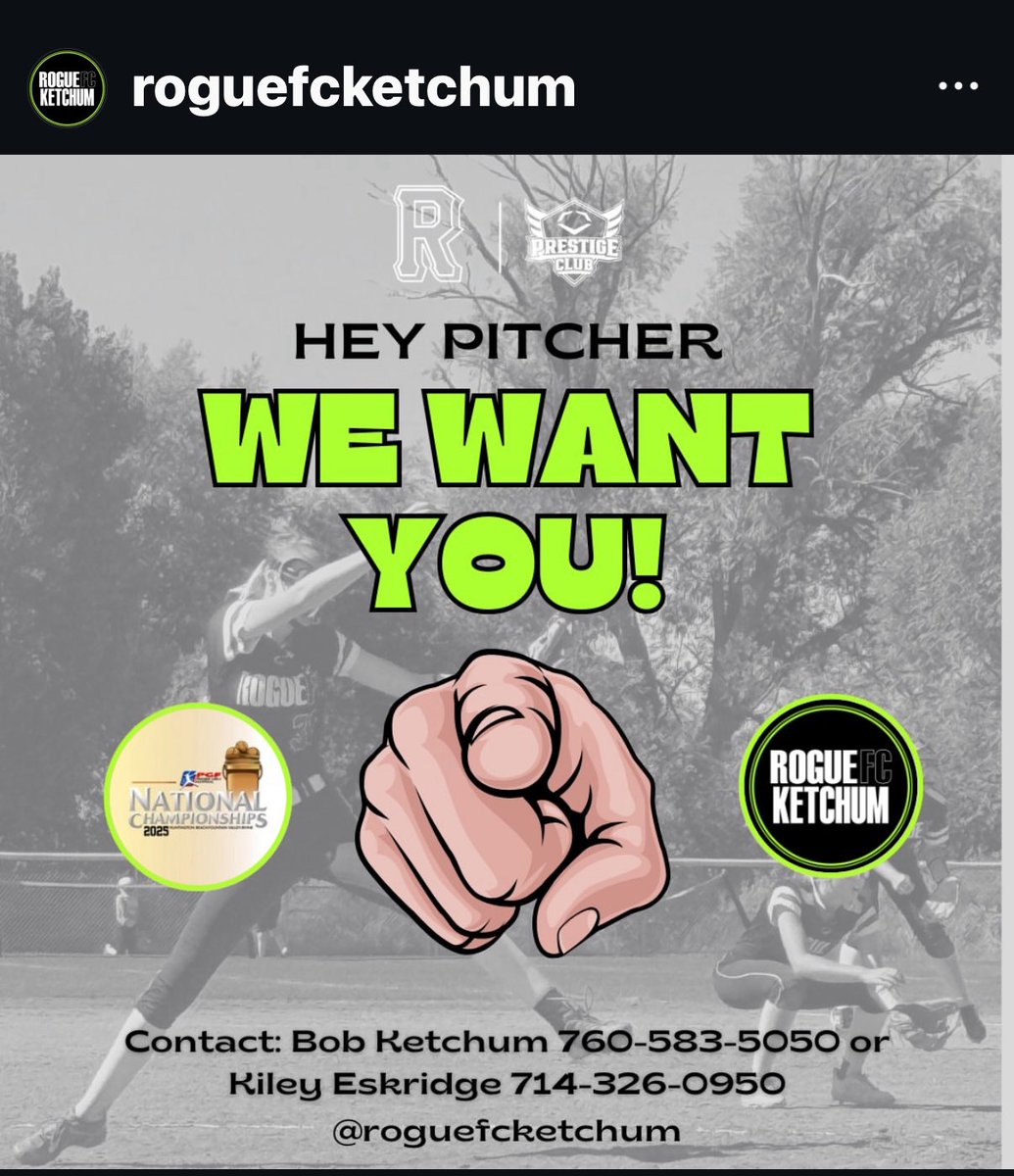 Are you a 14U eligible pitcher looking to go to PGF Premier?
Hit us up — 🖤💚🔥
#roguefc