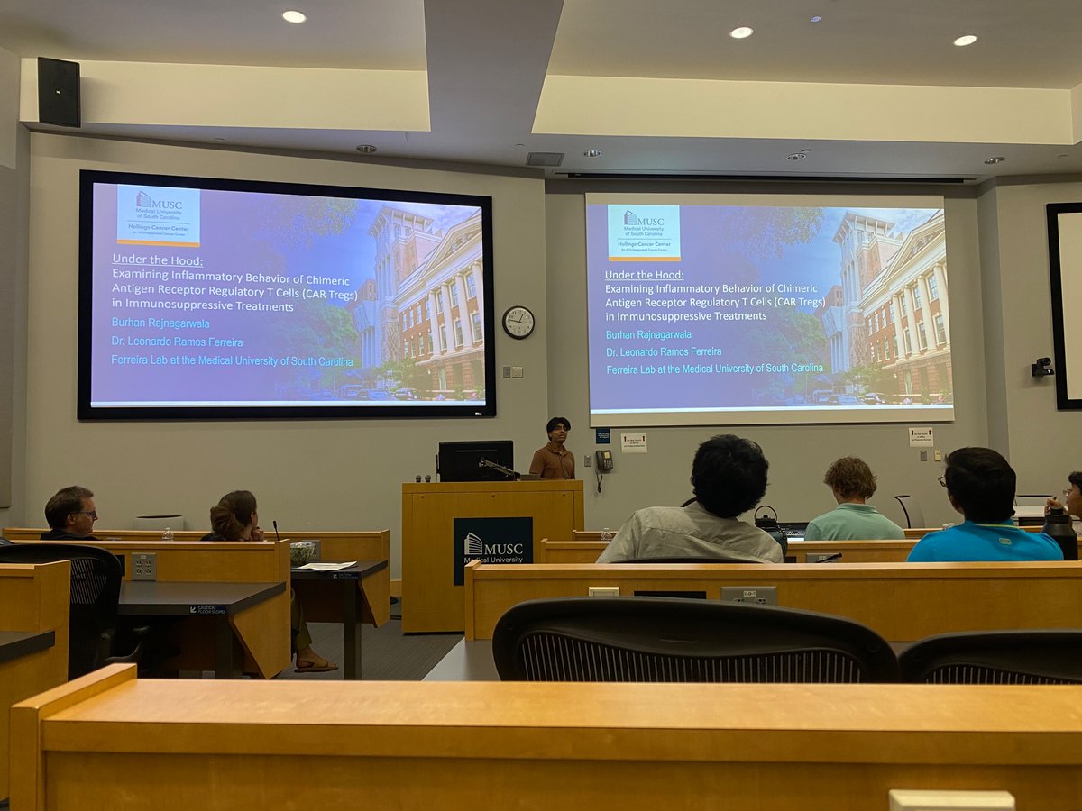 enhancerleo's tweet image. Super proud of Burhan Rajnagarwala of the South Carolina Governor’s School for Science and Mathematics for completing his summer research internship and speaking on his work with Erin O’Connor in the lab. #immunologymatters #changingwhatspossible #CARTregs