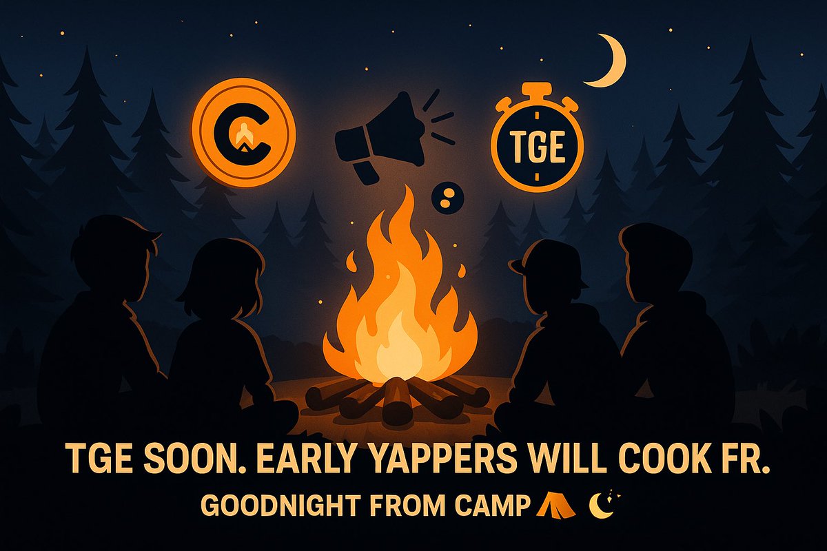 PredatorX (@predatorweb3) on Twitter photo GN Everyone
Another day closer to the <a href="/campnetworkxyz/">Camp Network ⛺️</a> TGE
The fire is building 🏕️🔥
Kaito yappers who stayed early and stayed loud are about to cook hard fr
Get a good sleep, tomorrow we yap again 💪 GN Everyone
Another day closer to the <a href="/campnetworkxyz/">Camp Network ⛺️</a> TGE
The fire is building 🏕️🔥
Kaito yappers who stayed early and stayed loud are about to cook hard fr
Get a good sleep, tomorrow we yap again 💪