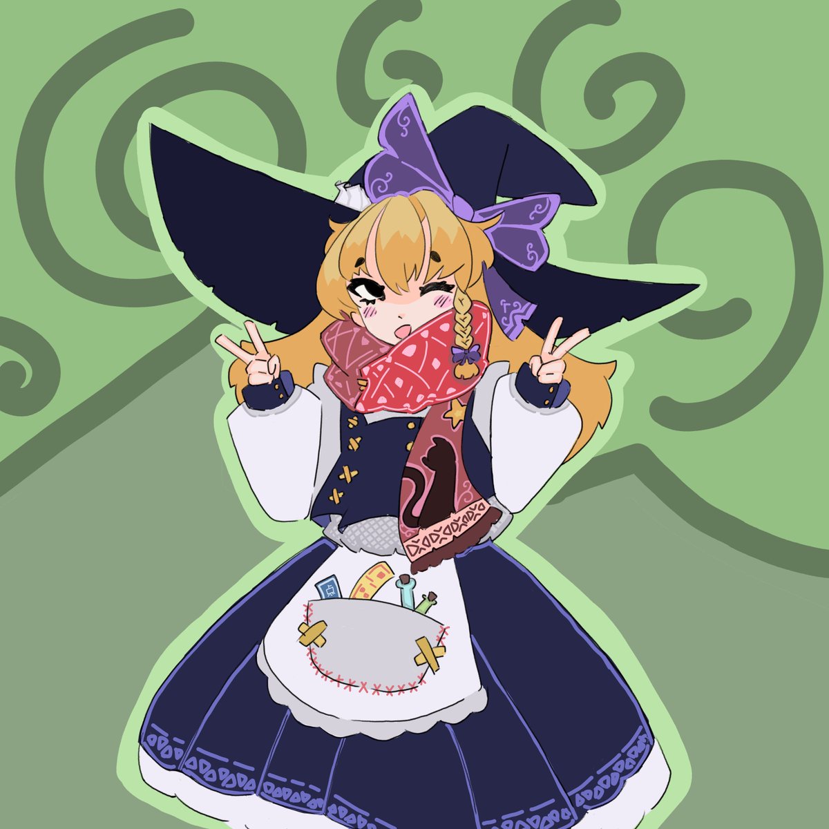 FishyDraw's tweet image. Had loads of time to draw this!! im quite happy how it turned out!!
cute lil Marisa
#東方Project #東方 #illustration #touhou