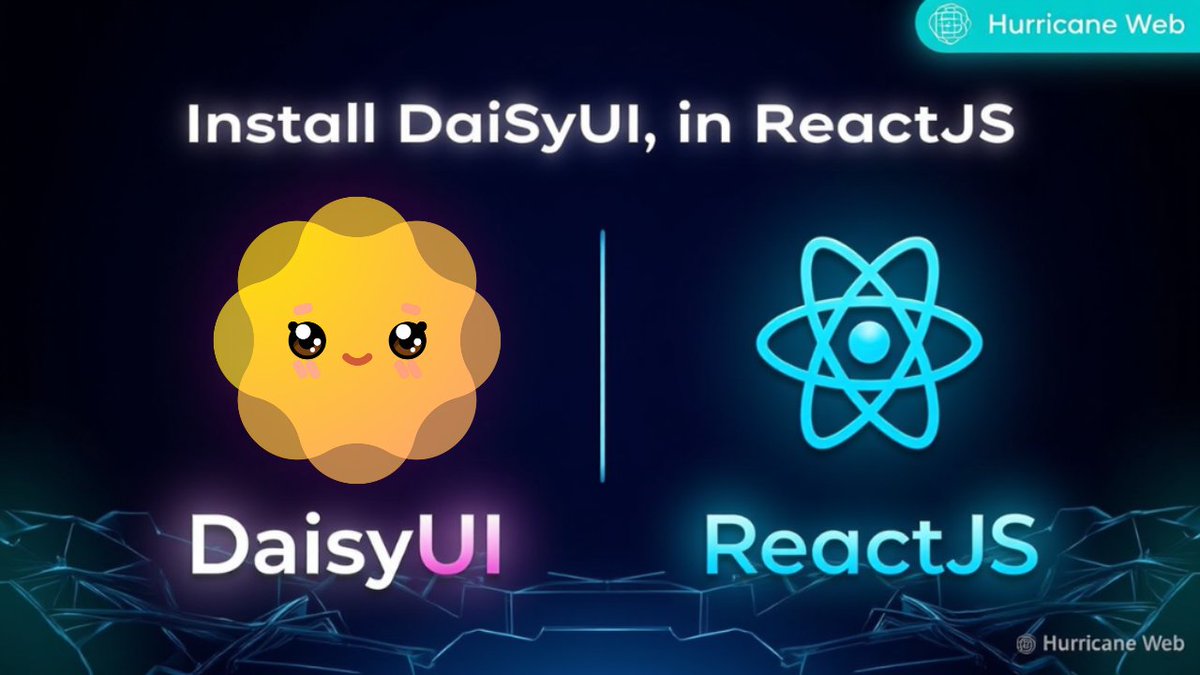 HurricaneWebDev's tweet image. ⚛ How to Install DaisyUI in ReactJS (2025) | Step-by-Step Tailwind UI Setup

🔹 Watch the full video on YouTube:
👉 youtu.be/cBgsWFh_xFY

🔹 Like &amp;amp; Follow Hurricane Web 🌪️ for more daily dev tips!

#WebDevelopment #FrontendDev #CodingTips #LearnToCode #JavaScript #ReactJS