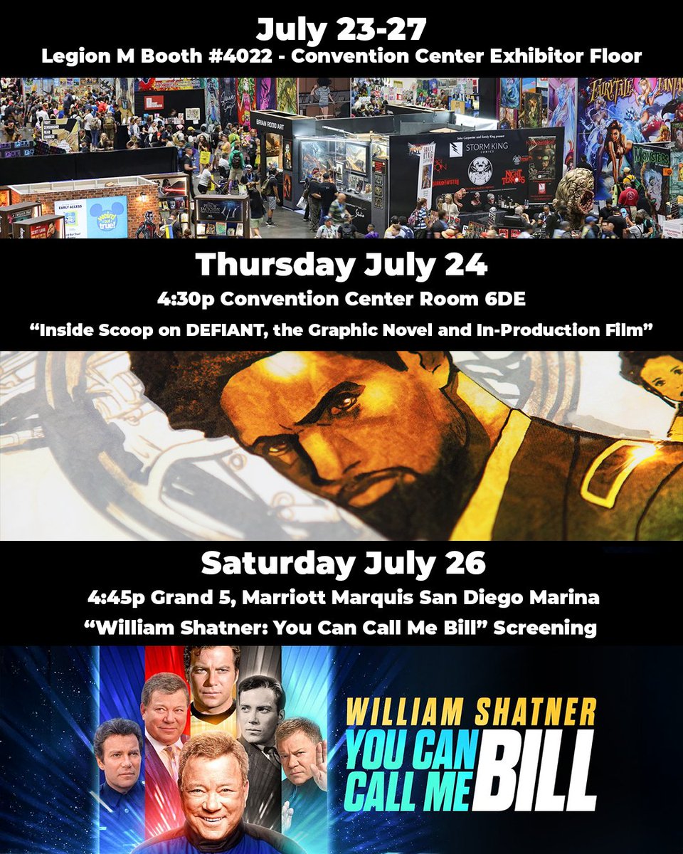 LegionMOfficial's tweet image. We’re back at #SDCC 🎉 Legion M is hitting @Comic_Con and we want to see you there. Swing by Booth #4022 on the convention floor all weekend long to say hi, grab exclusive merch, or pick up a copy of @defiant_project in person, which hit #1 on Amazon’s Best Sellers list!
Mark…