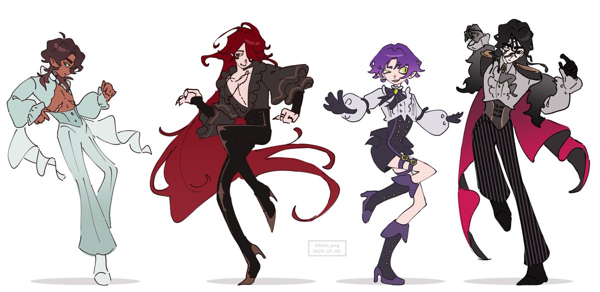 Eriss_png's tweet image. Wanted to practice some new stylized anatomy so I drew them dancin! 💃
#oc