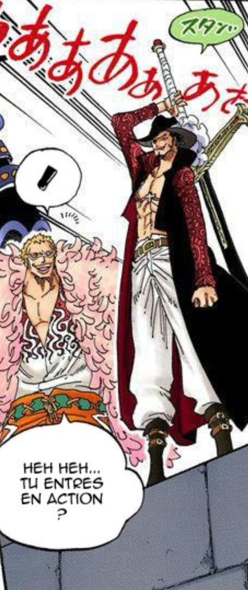 AmmaRequiem's tweet image. Doflamingo avait bien compris que si Mihawk y allait à fond, la guerre était finie 😭😭😭