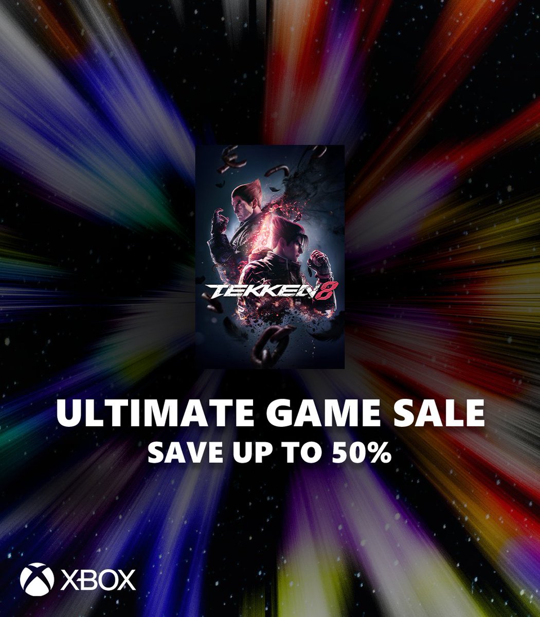 BandaiNamcoUS's tweet image. The Ultimate Game Sale is now live for @Xbox! Shop the sale and get up to 50% off games like #TEKKEN8!
🛒 spr.ly/60184Lwqw
