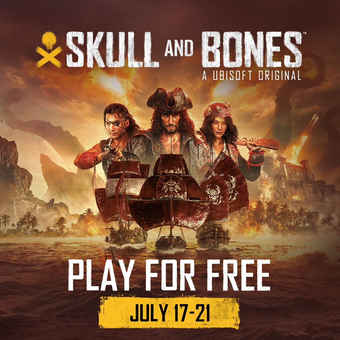 NVIDIAGFN's tweet image. Set sail and play @skullnbonesgame 𝗳𝗿𝗲𝗲 from 7/17 to 7/21 - stream it now on any device in the cloud! ☠️🦜