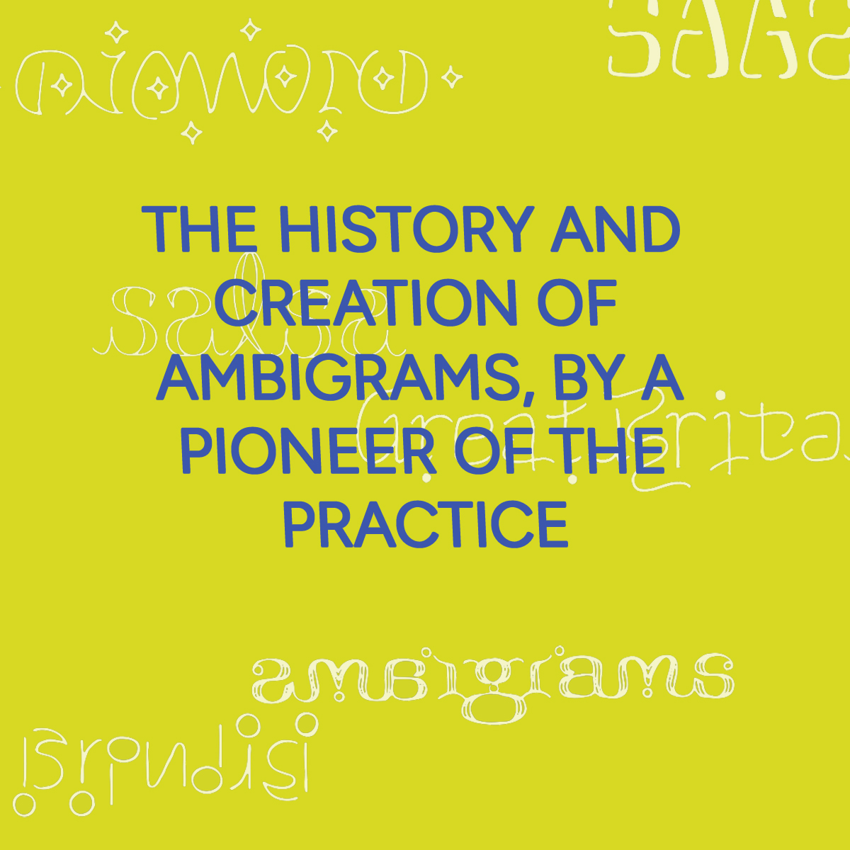 yalepress's tweet image. With deep links to cognitive science, Ambigrammia by Douglass Hofstadter exhibits ambigrams of many types and shows how ambigrammia can be extended in surprising directions.
Learn more at yalebooks.com!