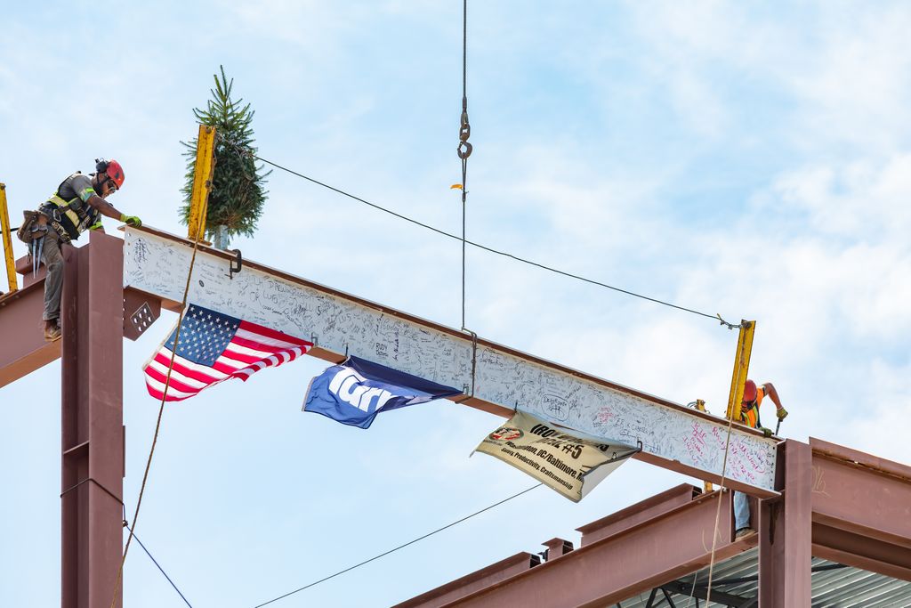 We are thrilled to mark a major milestone at Washington Dulles International Airport today as the final steel beam was signed and set in place on our terminal expansion project. #MWAA #TurnerConstruction #PGAL #ToppingOut #IAD