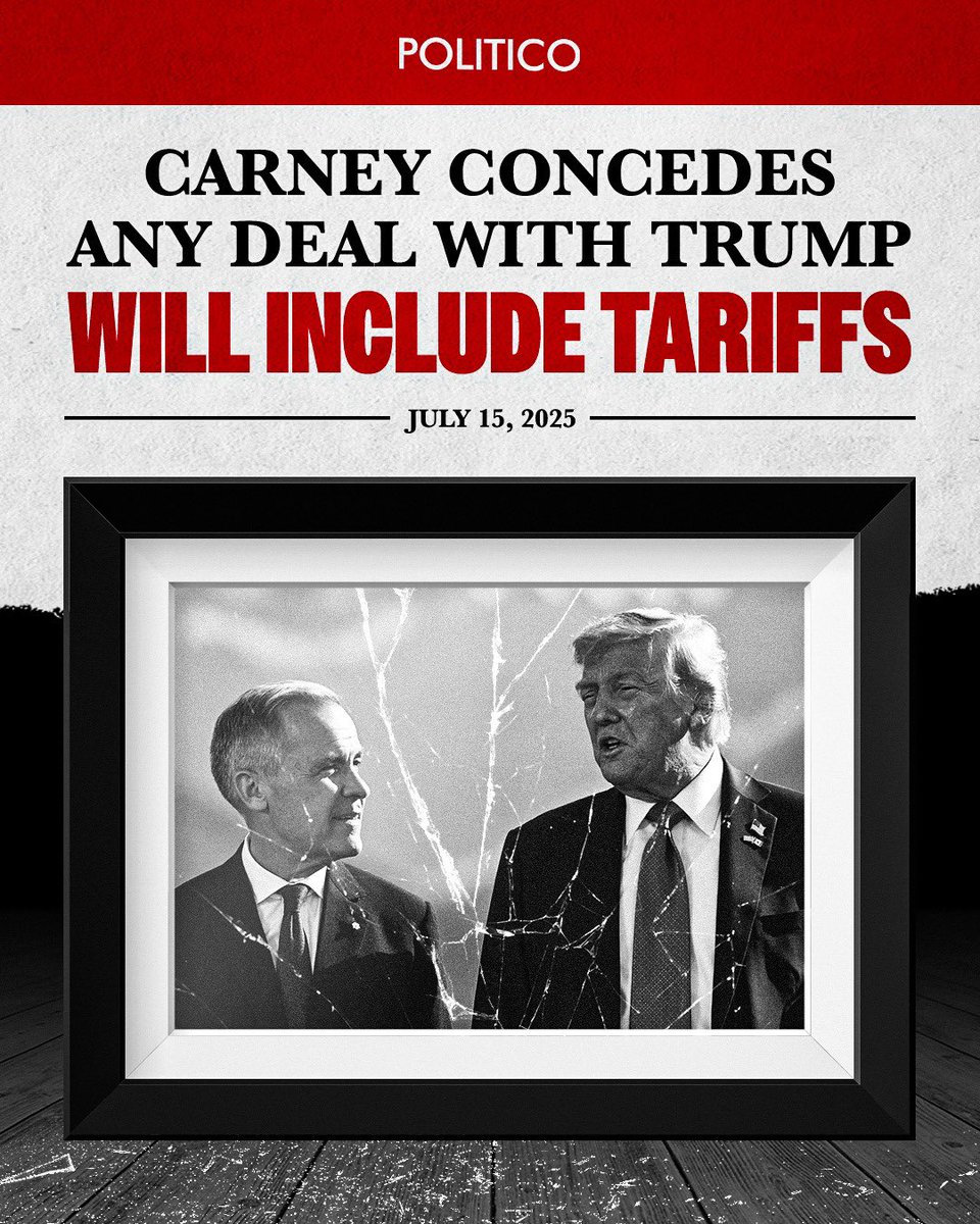 TimUppal's tweet image. Carney ran on a promise to deliver a deal that benefits Canada. Now he's accepting permanent U.S. tariffs — selling out Canadian workers, Canadian jobs, and our trade. How can anyone trust him?