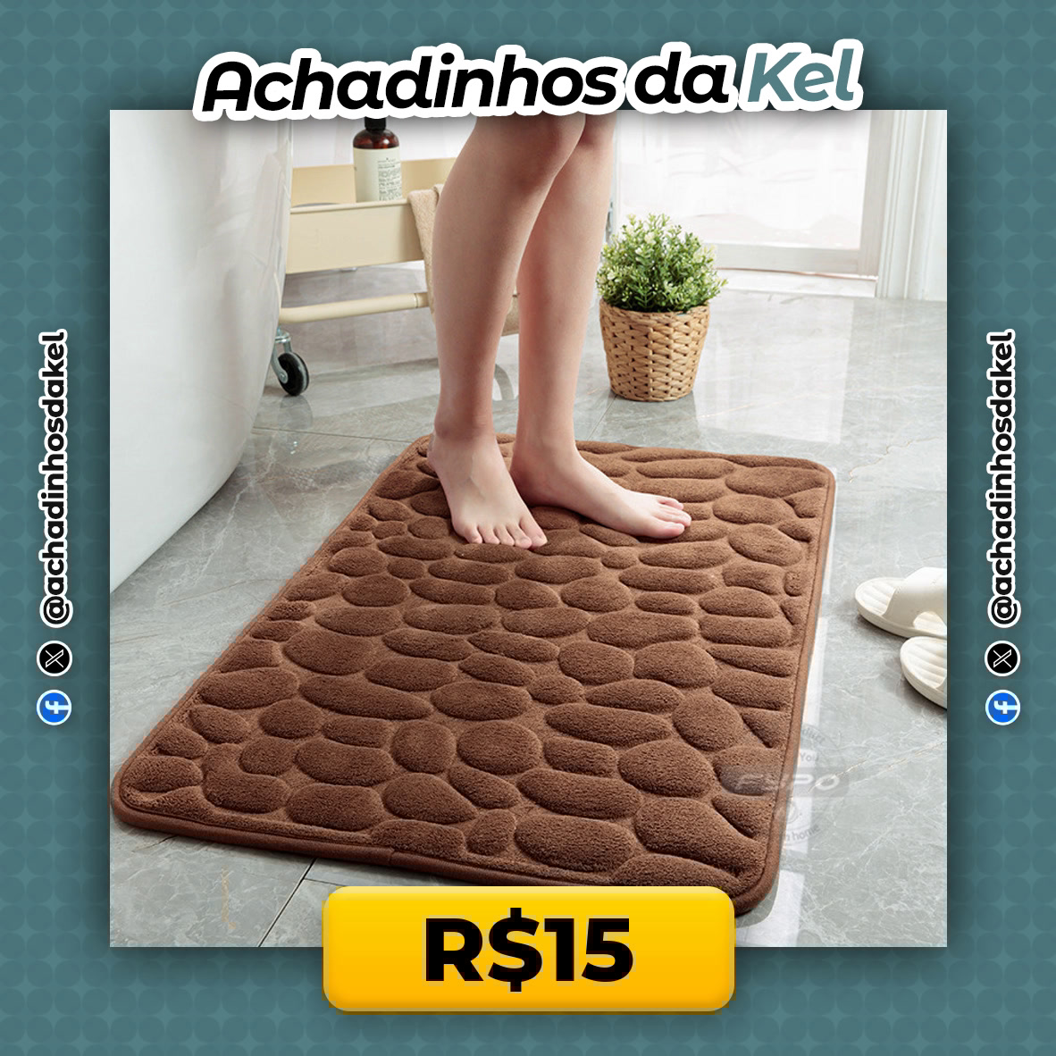achadinhosdakel's tweet image. BANHEIRO MAIS LINDO! ✨💖

🛀 Tapete Banheiro Relevo Paralelepípedos
🔥 POR R$15

🛒 s.shopee.com.br/7KkDjeiZrE

#DecoraçãoBanheiro #TapeteBanheiro #CasaDecorada