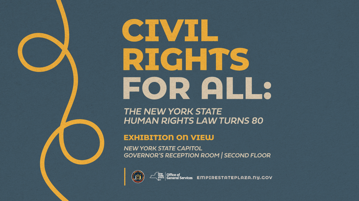 NYS_OGS's tweet image. Eighty years after it was signed into law, the NY Human Rights Law is the oldest state-level civil rights law in the country.
Explore more in an all-new exhibit:
"Civil Rights for All: The NYS Human Rights Law Turns 80”
NYS Capitol
Weekdays 7AM-7PM
🔗 on.ny.gov/4nQTieN