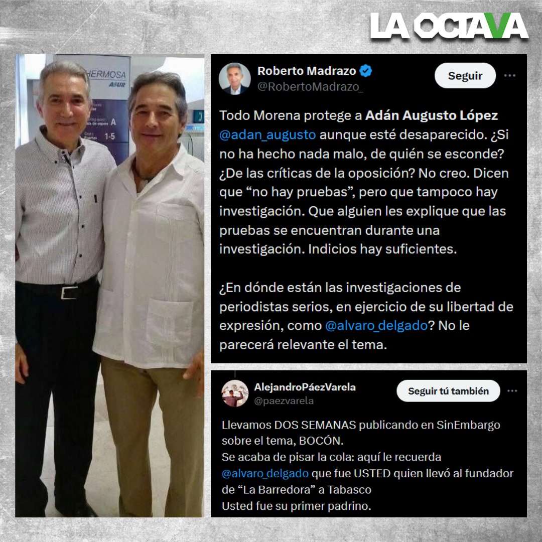 Se pisa la cola: Páez Varela exhibe a Roberto Madrazo; le recuerda que él llevó a Tabasco a Bermúdez Requena

<a href="/RobertoMadrazo_/">Roberto Madrazo</a> cuestionó si <a href="/alvaro_delgado/">Alvaro Delgado Gómez</a> investiga el caso del exsecretario de Seguridad del estado acusado de vínculos con el crimen organizado. Delgado contestó: