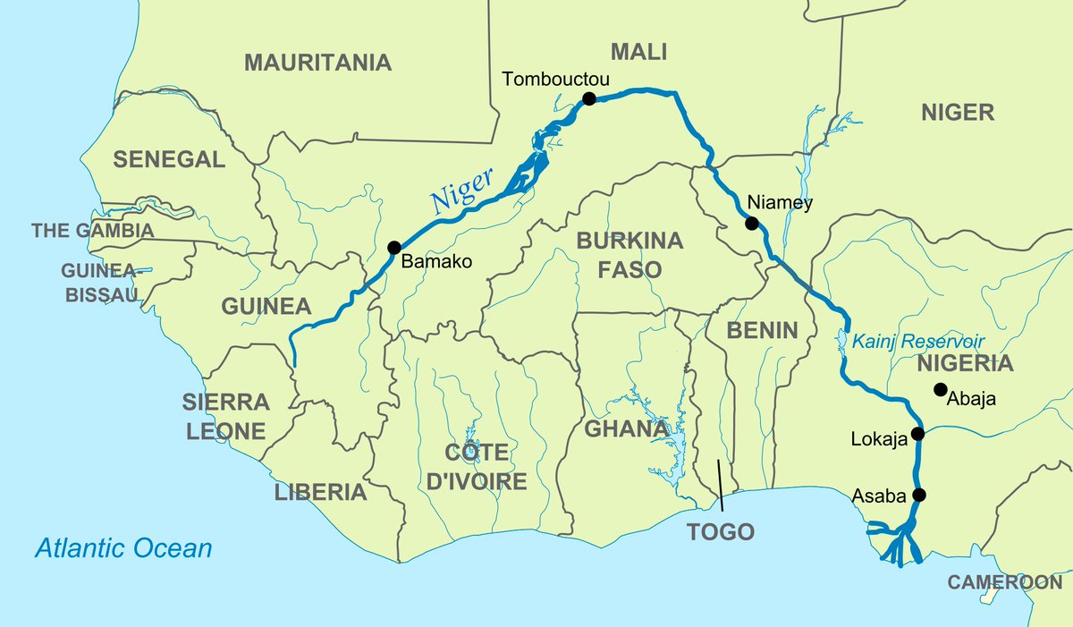 TerribleMaps's tweet image. Africa's 3rd longest river took one wrong turn and stuck with it for 1,800 km
