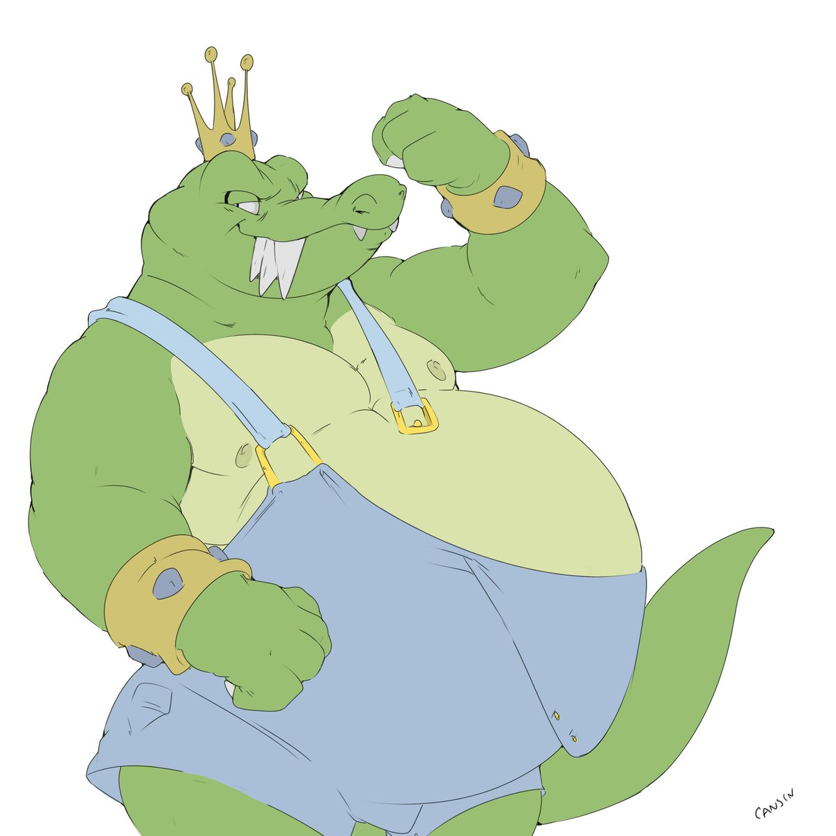 k.rool in overalls