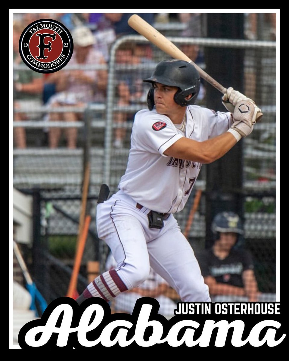 Justin Osterhouse (<a href="/AlabamaBSB/">Alabama Baseball</a>) is our <a href="/codball/">CodBall</a> x 64Analytics Portal Performer of the Day

Yesterday he went 2-4 with a double and a home run, while collecting an RBI and pair of runs scored for Falmouth. In his two seasons at Purdue Fort Wayne he hit 18 doubles, 25 homers and 84