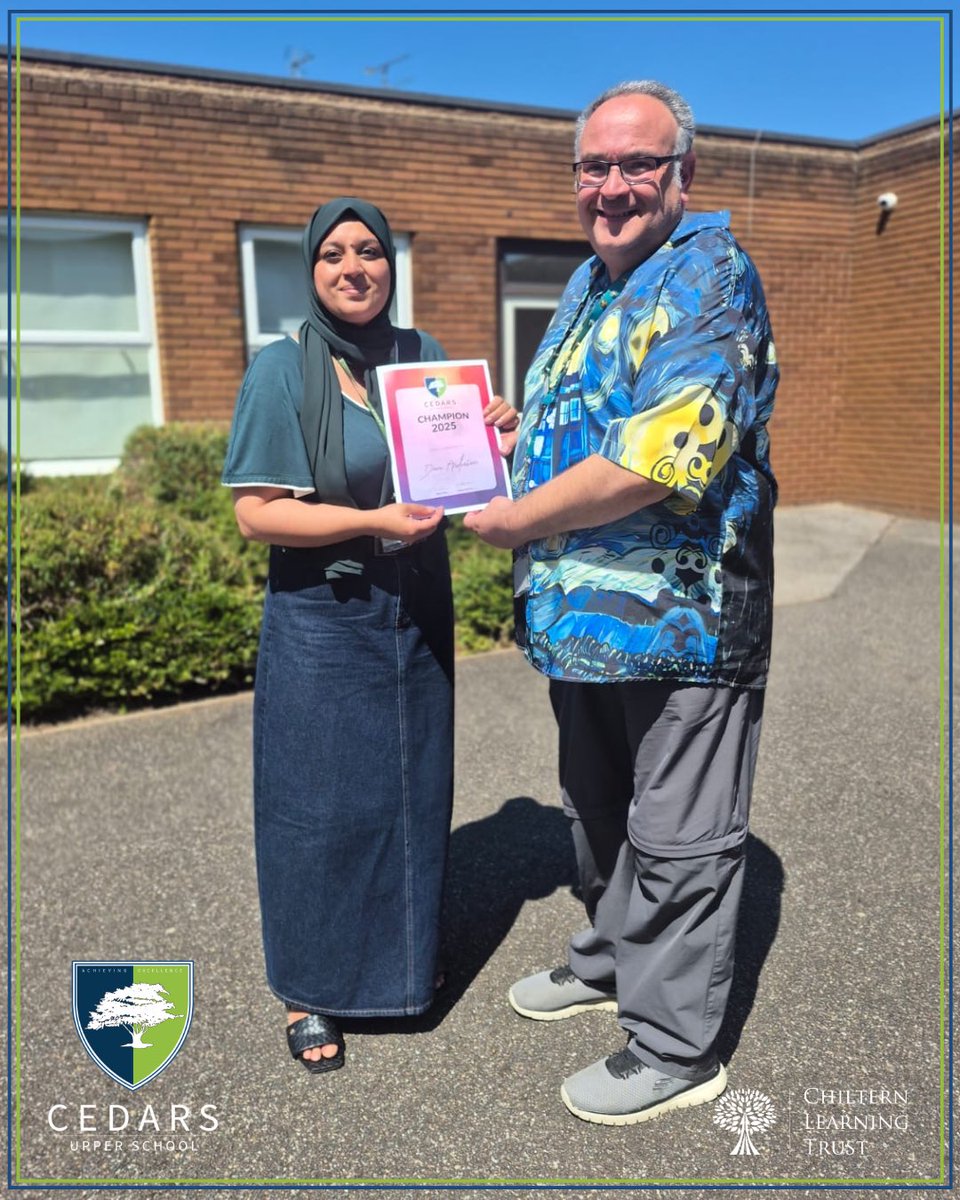 Cedars_Upper's tweet image. 🎉 We&apos;re proud to present our very first Cedars Champion award to Dave Anderson! 👏
Dave&apos;s leadership in the Apps for Good programme has empowered our students to achieve national recognition and build incredible confidence. Thank you, Dave! 🌟