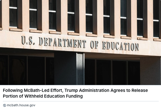 RepLucyMcBath's tweet image. I'm proud to stand up for Georgia’s students and for families across America.
Today’s decision is a triumph for children who rely on these programs to learn, grow, and succeed. Every child, no matter their ZIP code, deserves access to a high-quality education.…
