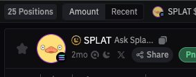 i have been holding $Splat for 2 months for a reason, and I will keep holding... if you know me, you know i like passive coins and rewards. ¯\_(ツ)_/¯ 

Now imagine when they launch their platform, 100% of the fees go to the holders, with 50% for buyback and 50% to stakers. 

And