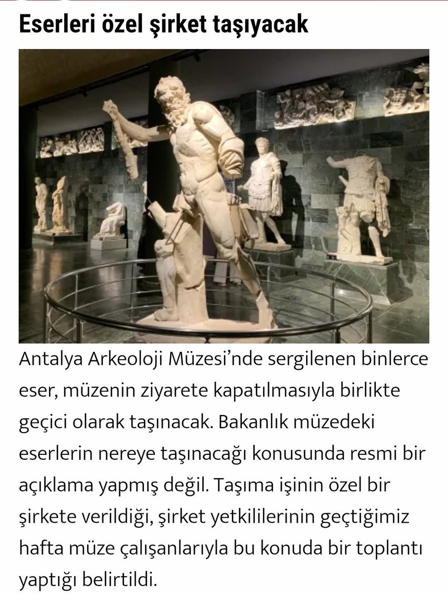 - Kaşıkçı Elması kayıp

- Dolmabahçe Sarayı'nda 92 kg altın vazolar kayıp

- Zeugma müzesinde 9 milyon $ değerindeki 10 eser kayıp

- MSÜ Müzesi’nde 404 eser kayıp

- Resim ve Heykel Müzesi'nde 250 milyon $ değerinde 302 tablo kayıp

- Batman Müzesi'nde 20 altın sikke kayıp
-35