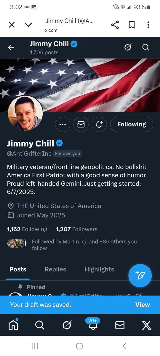 Let's support this veteran <a href="/AntiGrifterInc/">Jimmy Chill</a> with follows, reposts 💪💪🫶👊💥💯🇺🇸🫡