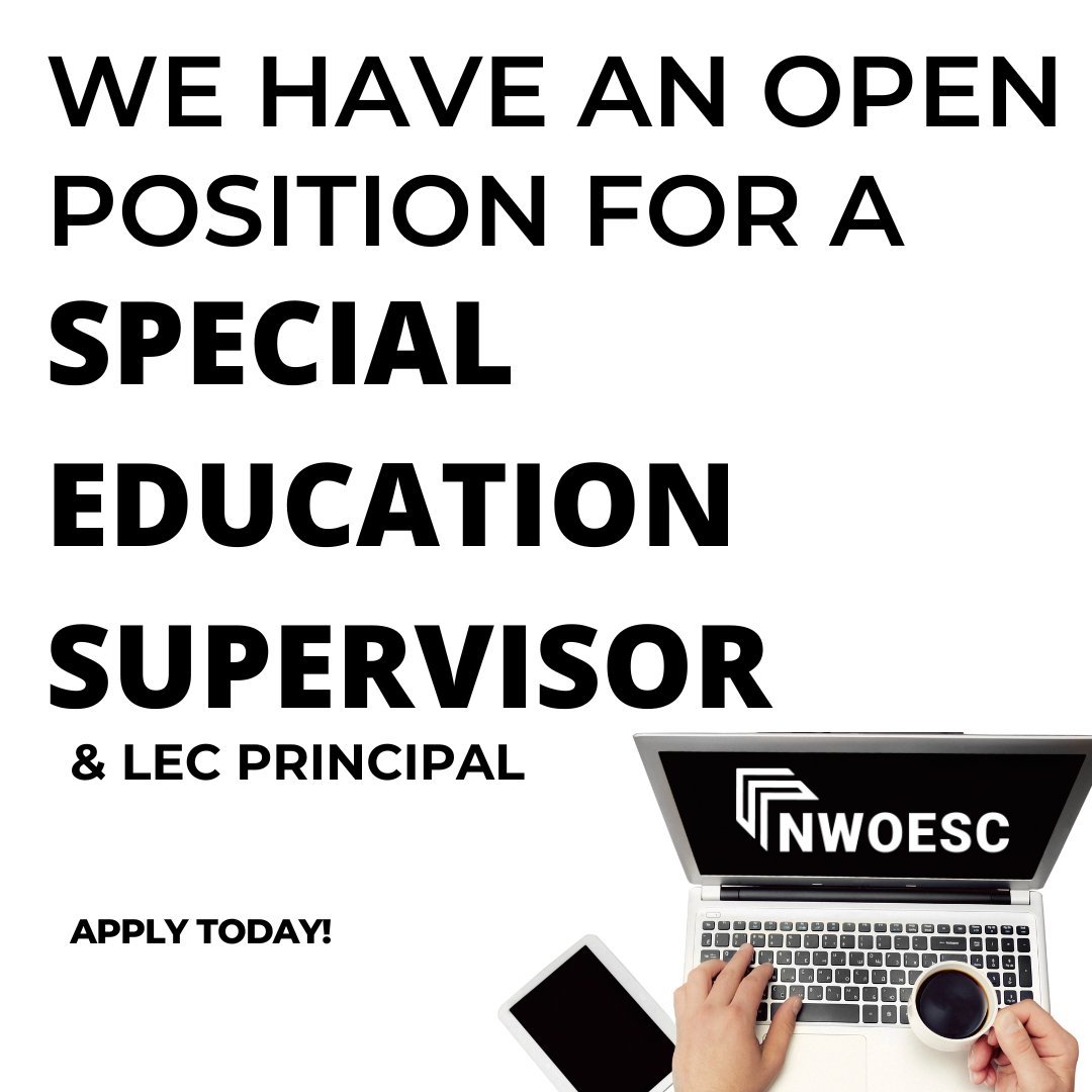 *NEW JOB OPENING*
Apply Today: nwoesc.schoolspring.com/?jobid=5285760