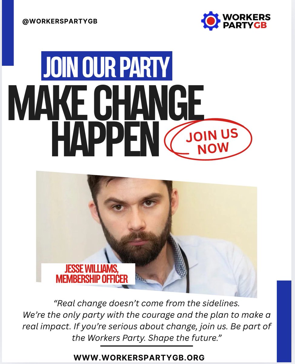 Workers Party - London Region (@wpb_london) on Twitter photo โReal change doesnโt come from the sidelines.Weโre the only party with the courage and the plan to make a real impact. If youโre serious about change, join us. Be part of the Workers Party. Shape the future.โ Jesse Williams Join us now: workerspartygb.org/join <a href="/WorkersPartyGB/">Workers Party of Britain</a> โReal change doesnโt come from the sidelines.Weโre the only party with the courage and the plan to make a real impact. If youโre serious about change, join us. Be part of the Workers Party. Shape the future.โ Jesse Williams Join us now: workerspartygb.org/join <a href="/WorkersPartyGB/">Workers Party of Britain</a>