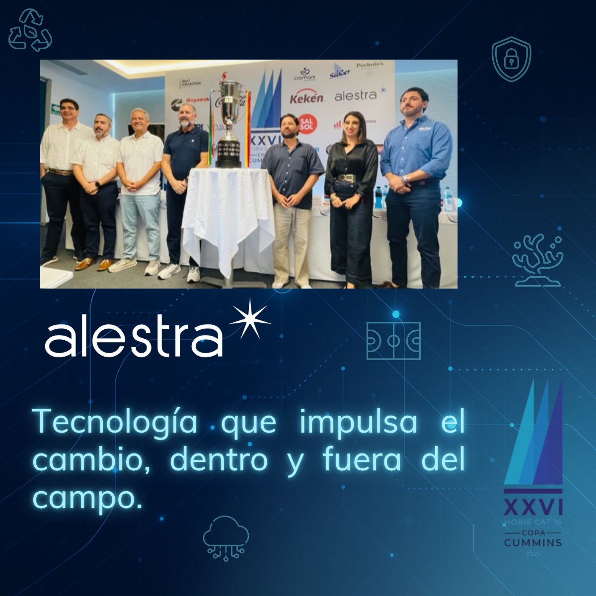 En Alestra, participamos en la Copa Cummins 2025, donde la innovación, la sostenibilidad y el trabajo en equipo se conectan para generar impacto real 🍃.

Desde la nube hasta la cancha, creemos en la tecnología que transforma comunidades 🌨️.

#TecnologíaQueConectaTuVida