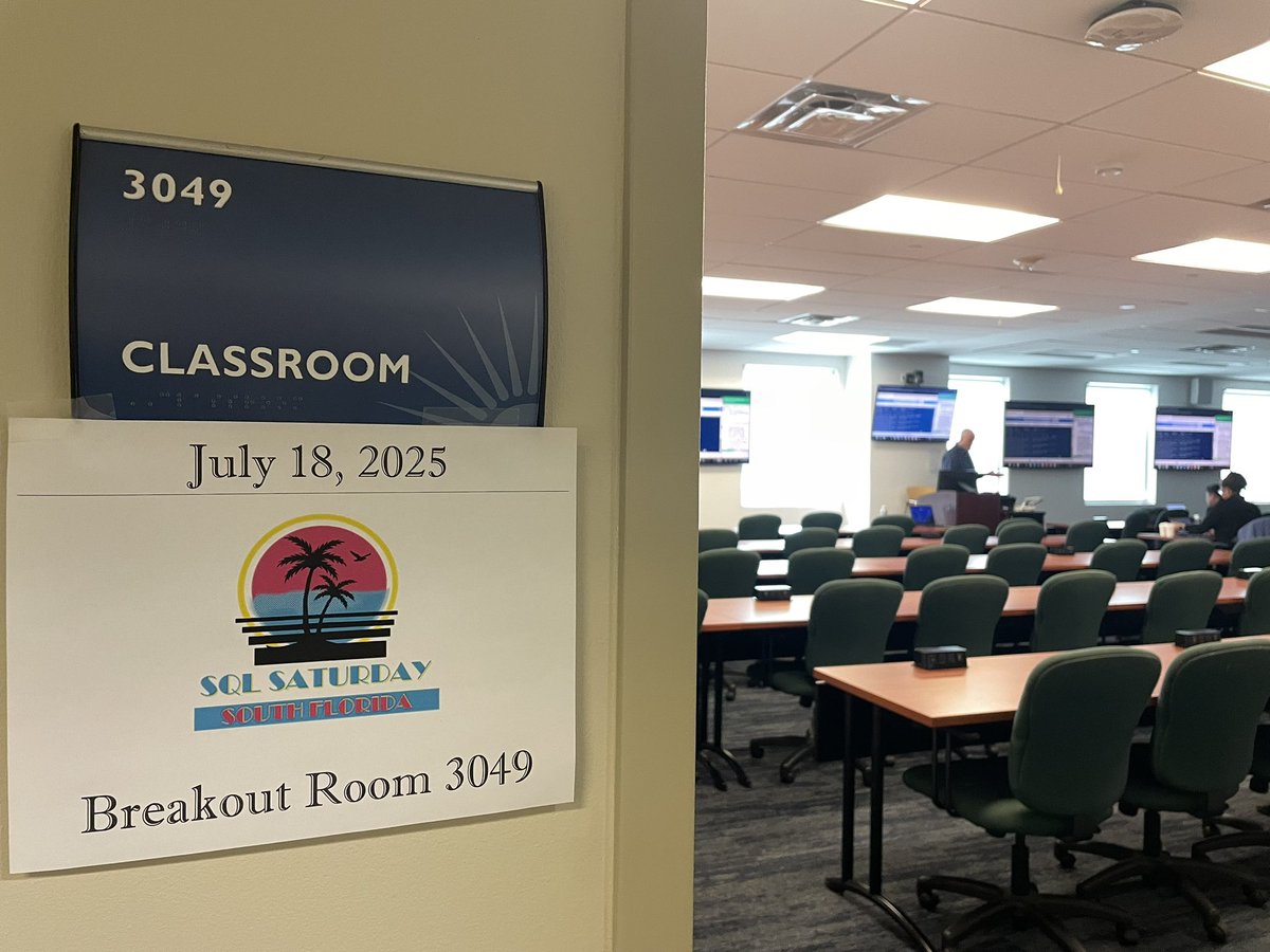 dianabeta's tweet image. SQL Saturday South Florida Pre-cons going on today at Nova Southeastern University! Thanks to our speakers @davidcobb and @CeBrusa @magnadatainc for supporting us today as well our hard working volunteers!!!
❤️ #sqlsatSoFla #sqlsaturday #datacommunity #sqlfamily