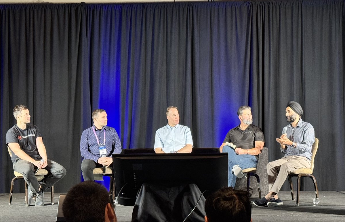 semgrep's tweet image. Last week at GenAI Week Silicon Valley, our CTO and Co-founder @drewdennison joined leaders from @IBM, @SnapLogic, @Meta, and @superlinked for a powerhouse panel on Best Practices for Bringing AI into Modern Software and Infrastructure. 💡🤖
Big thanks to Miha Kralj, Jeremiah…